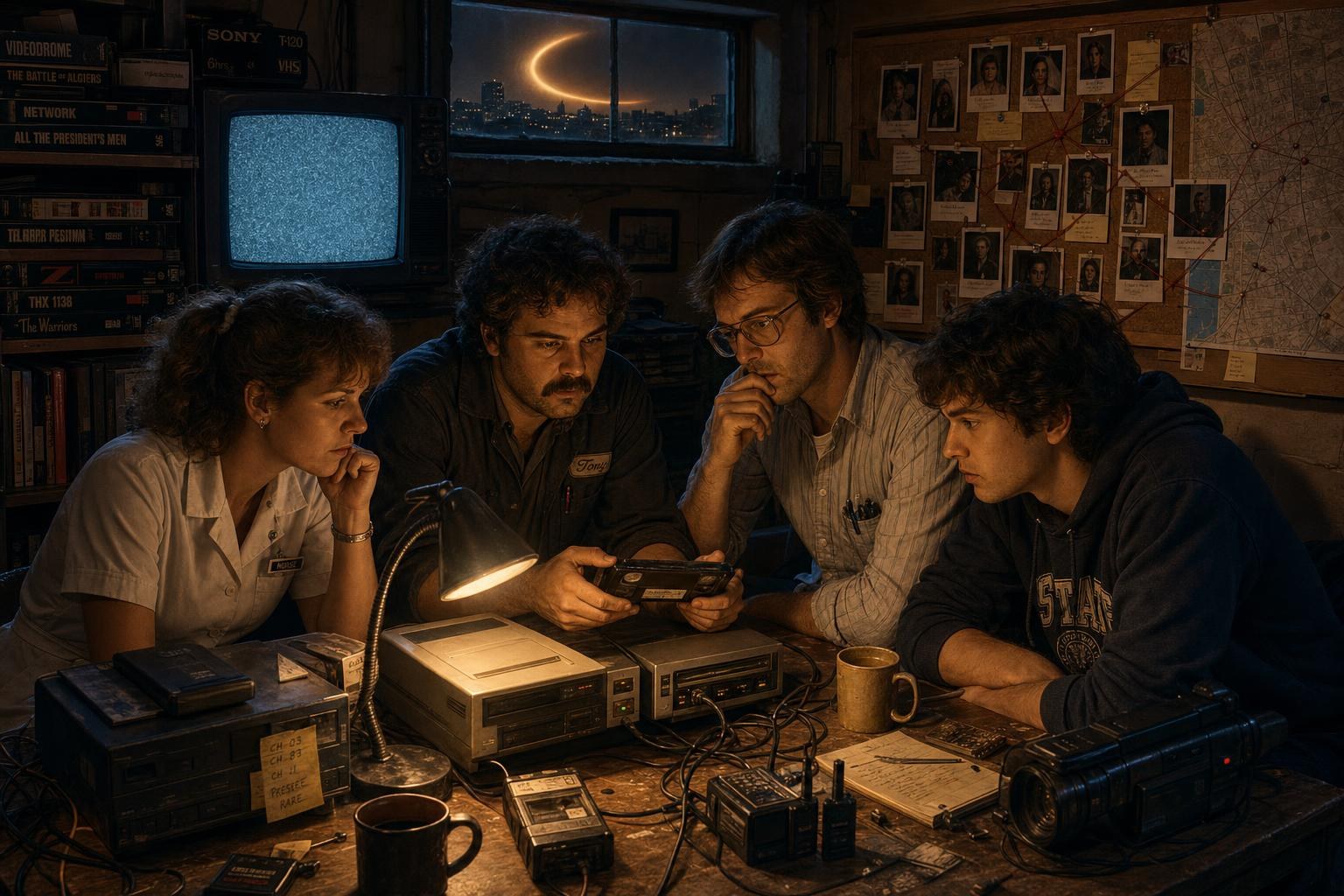 The resistance hideout in the back room of a video store